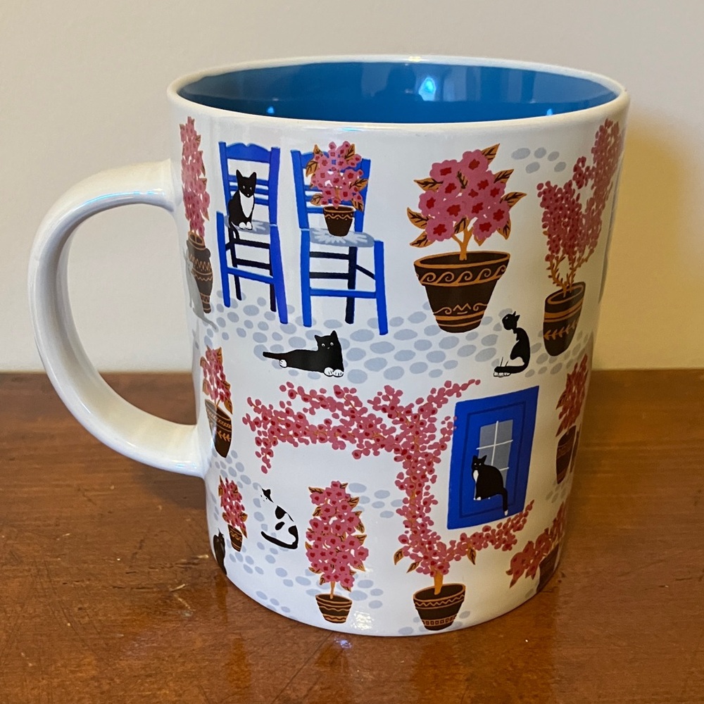 Fig & Fern Designer Floral Iridescent Kitty Cat Mug